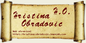 Hristina Obradović vizit kartica